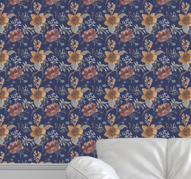 Papel pintado floral elegancia botánica - TenVinilo