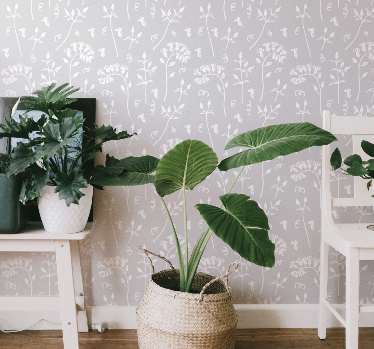 Papel pintado flores botánico floral - TenVinilo