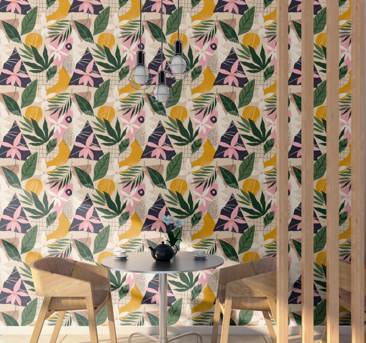 Papel pintado flores jardín casero - TenVinilo