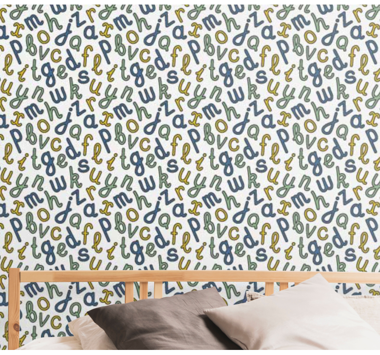 Papel pintado letras mezcla de alfabetos - TenVinilo