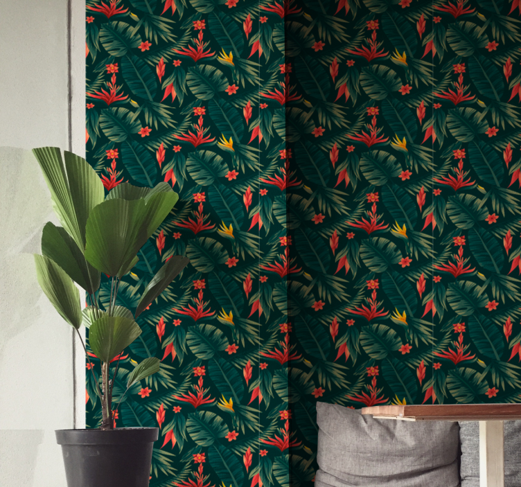Papel pintado naturaleza flora tropical - TenVinilo