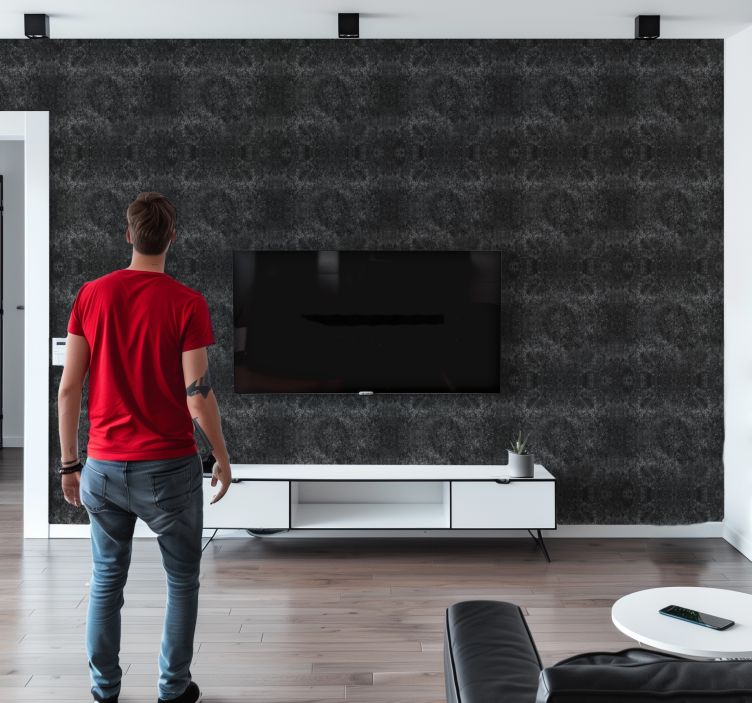 Papel pintado negro efecto carbono - TenVinilo