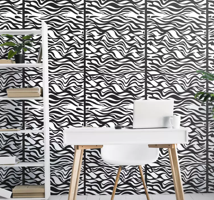 Papel pintado rayas horizontales piel de cebra - TenVinilo