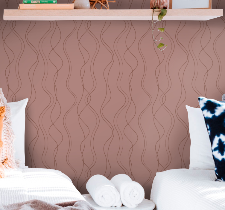 Papel pintado abstracto patrones de líneas fluidas - TenVinilo