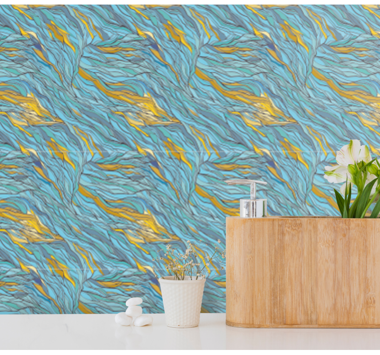 Papel pintado abstracto corriente orgánica abstracta - TenVinilo