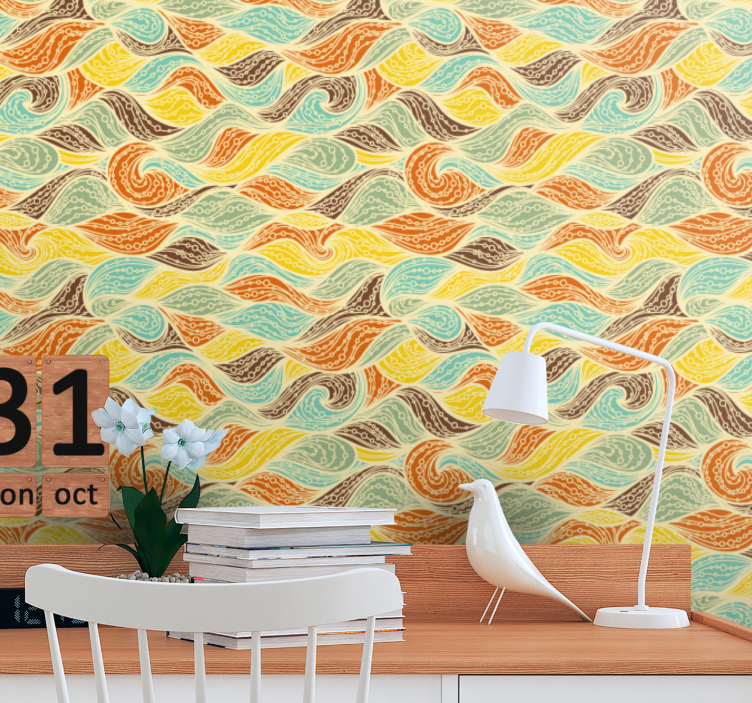 Papel pintado abstracto motivos arremolinados - TenVinilo