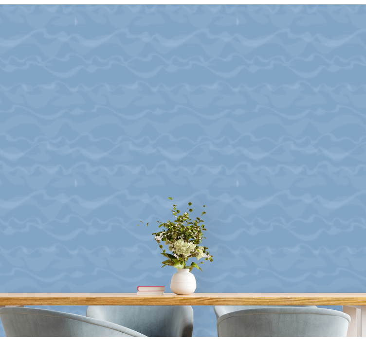 Papel pintado azul ondas abstractas - TenVinilo