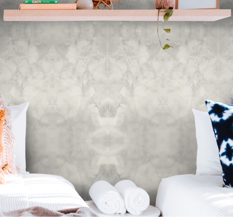 Papel pintado abstracto paisaje de nubes sutil - TenVinilo