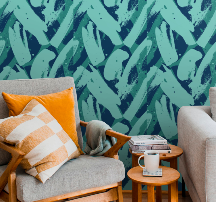 Papel pintado abstracto patrón de pincelada abstracta - TenVinilo