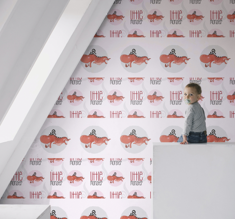 Papel pintado animal diseño de pequeño monstruo - TenVinilo