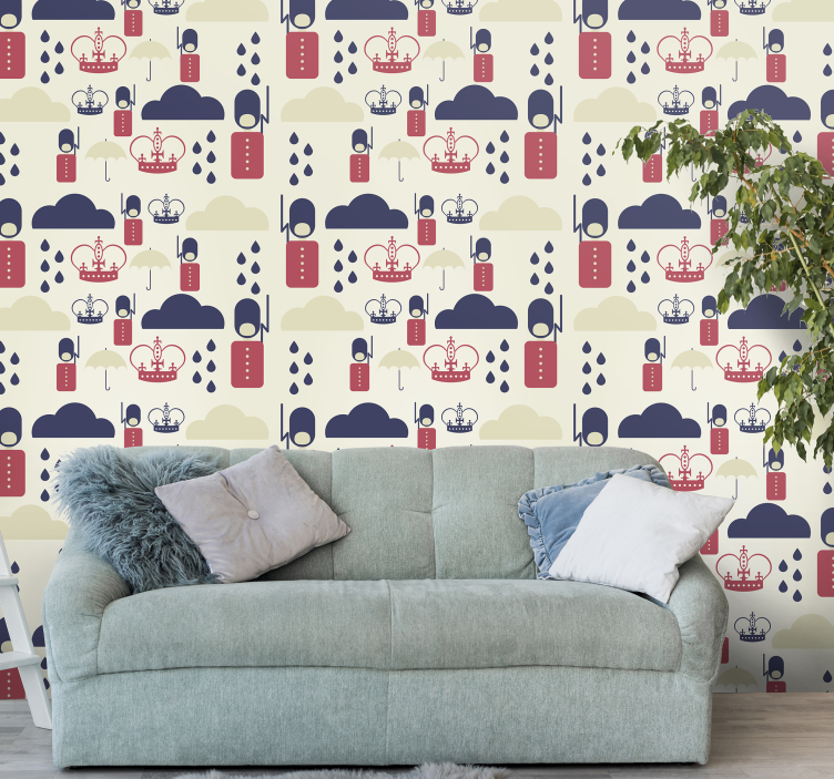 Papel pintado animal gotas de lluvia de corona - TenVinilo