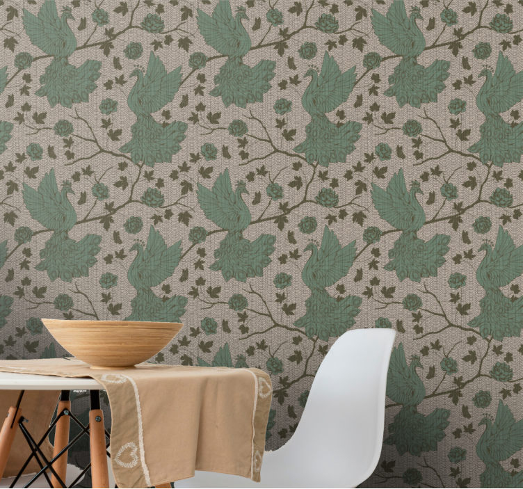 Papel pintado animal pájaros en las ramas - TenVinilo