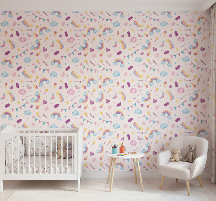 Papel pintado animal patrón acuarela sin fin - TenVinilo