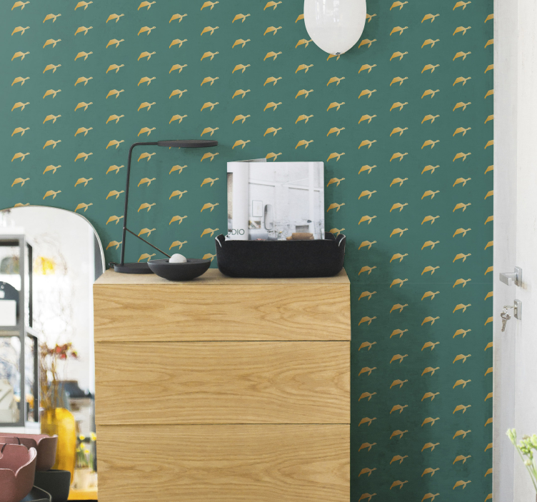 Papel pintado animal patrón de tortugas pequeñas - TenVinilo