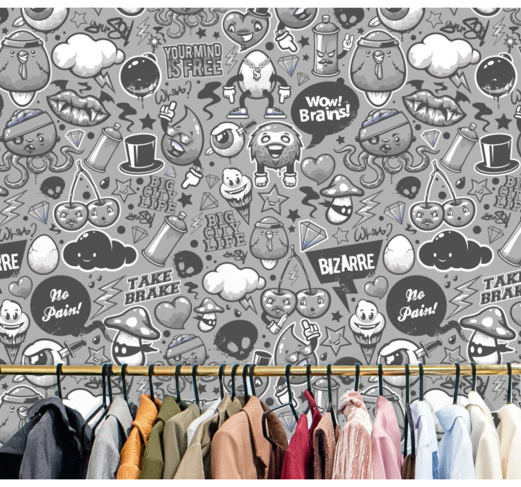 Papel pintado juvenil de arte de graffiti - TenVinilo