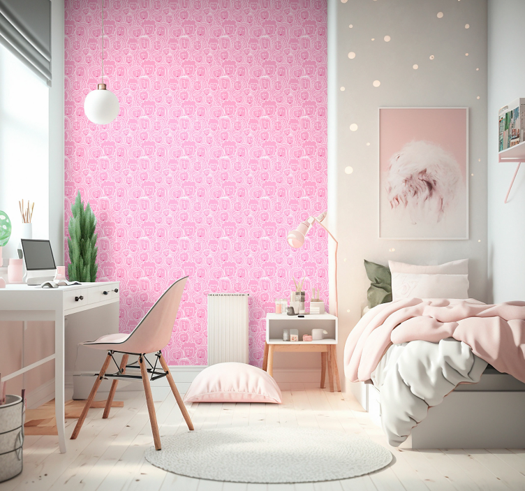 Papel pintado arte girls faces - TenVinilo