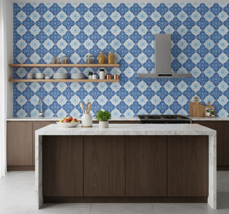 Papel pintado azulejos emblema de copo de nieve - TenVinilo