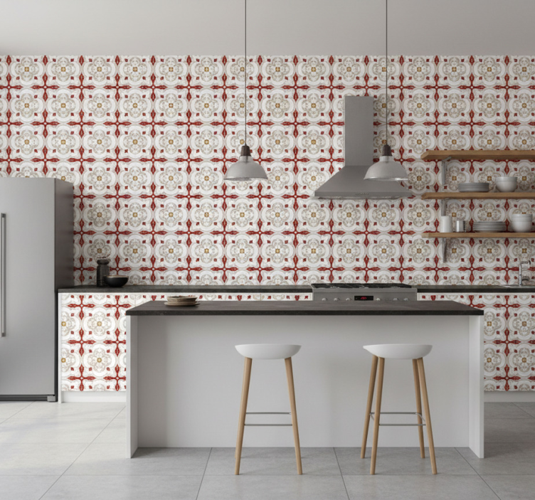 Papel pintado azulejos en forma de red - TenVinilo