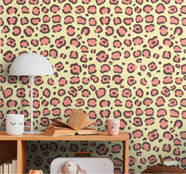 Papel pintado azulejos motivo de estampado de leopardo - TenVinilo