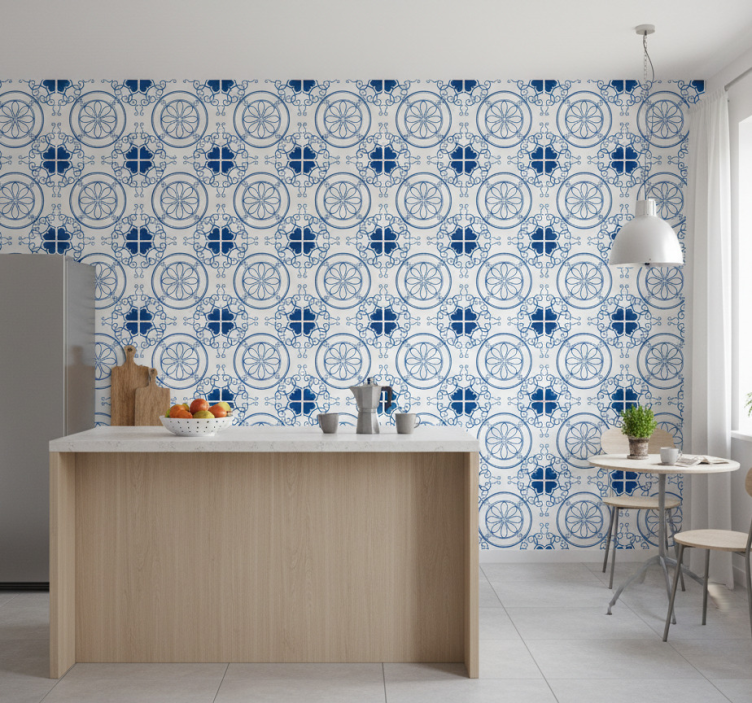 Papel pintado azulejos recuerdos de grecia - TenVinilo