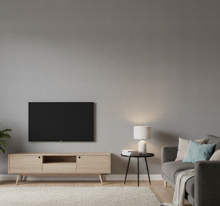 Papel pintado baño imitación lino gris - TenVinilo