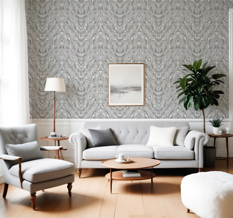 Papel pintado barroco efecto 3d - TenVinilo