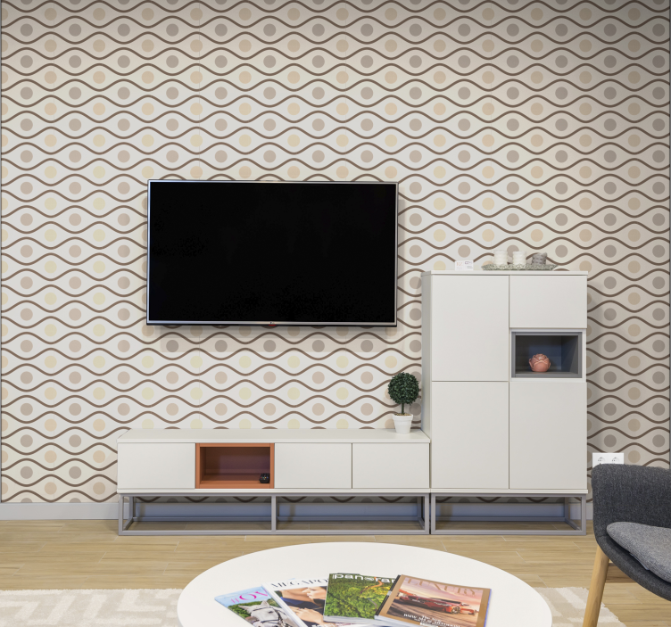 Papel pintado beige estilo 70s - TenVinilo