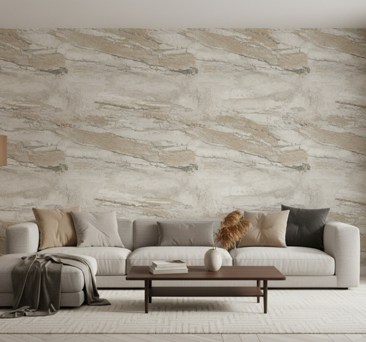 Papel pintado beige textura lisa fría - TenVinilo