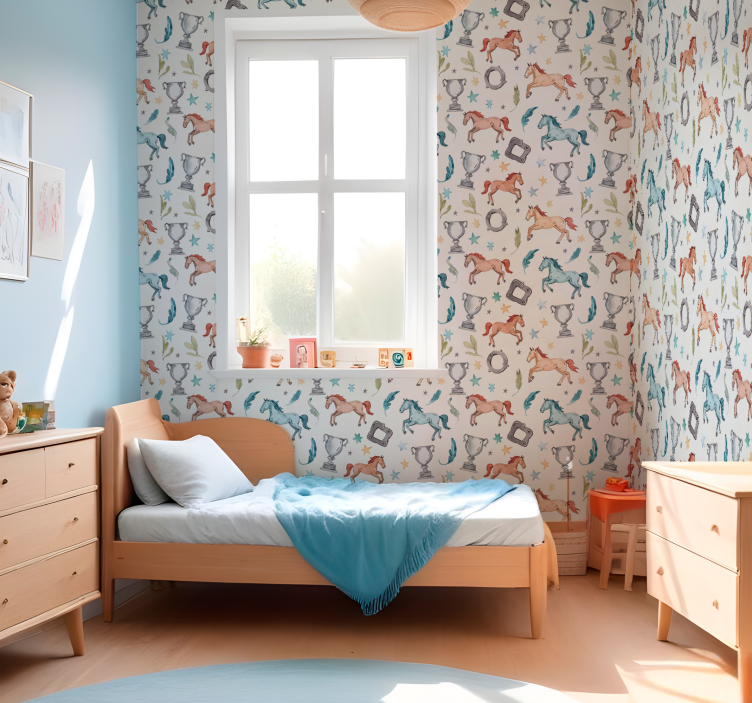 Papel pintado caballos entorno ecuestre - TenVinilo