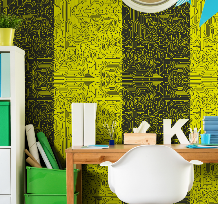 Papel pintado abstracto circuito - TenVinilo