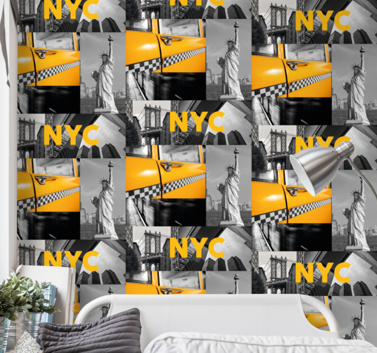 Papel pintado ciudades collage urbano - TenVinilo