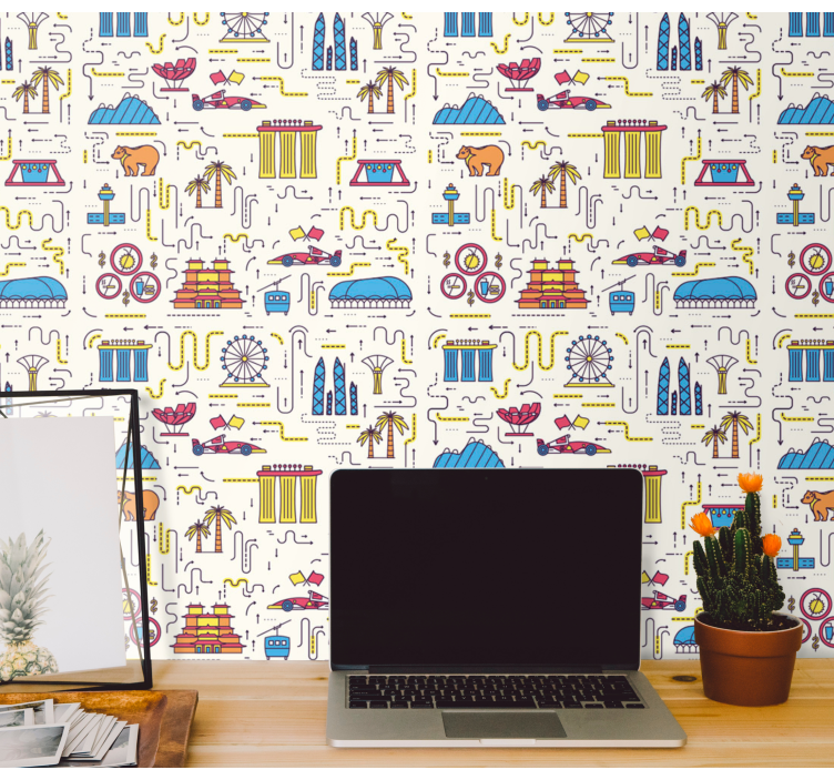 Papel pintado ciudades diversión en el paisaje urbano - TenVinilo