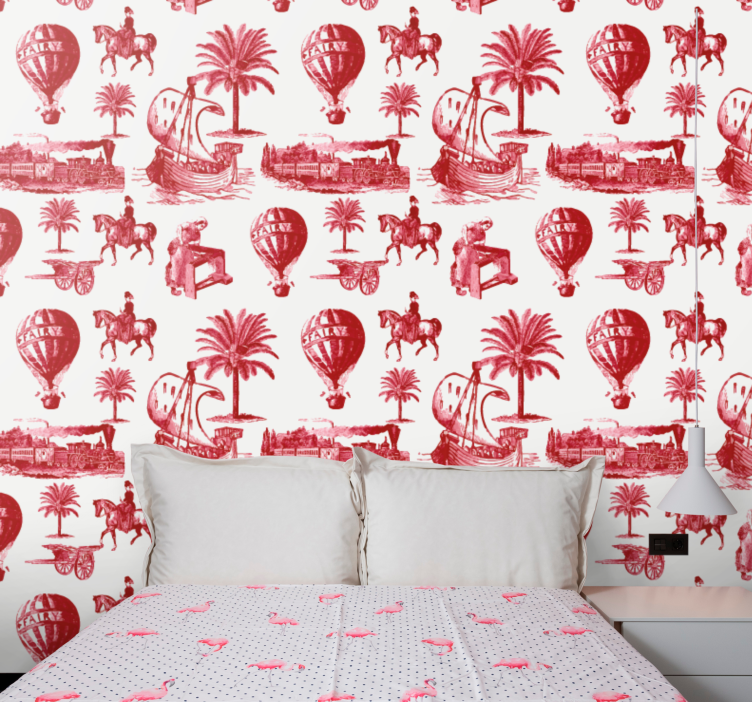 Papel pintado vintage escenas de viajes vintage - TenVinilo