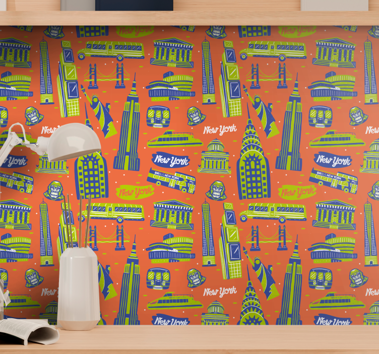 Papel pintado Nueva York puntos de referencia urbanos - TenVinilo