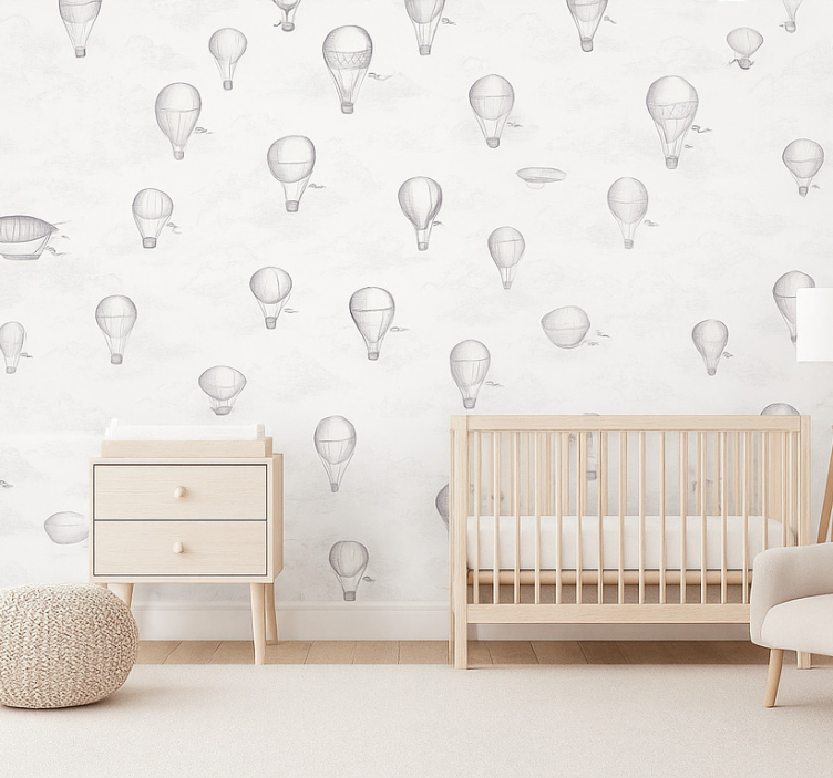 Papel pintado clásico cielos y dirigibles vintage - TenVinilo