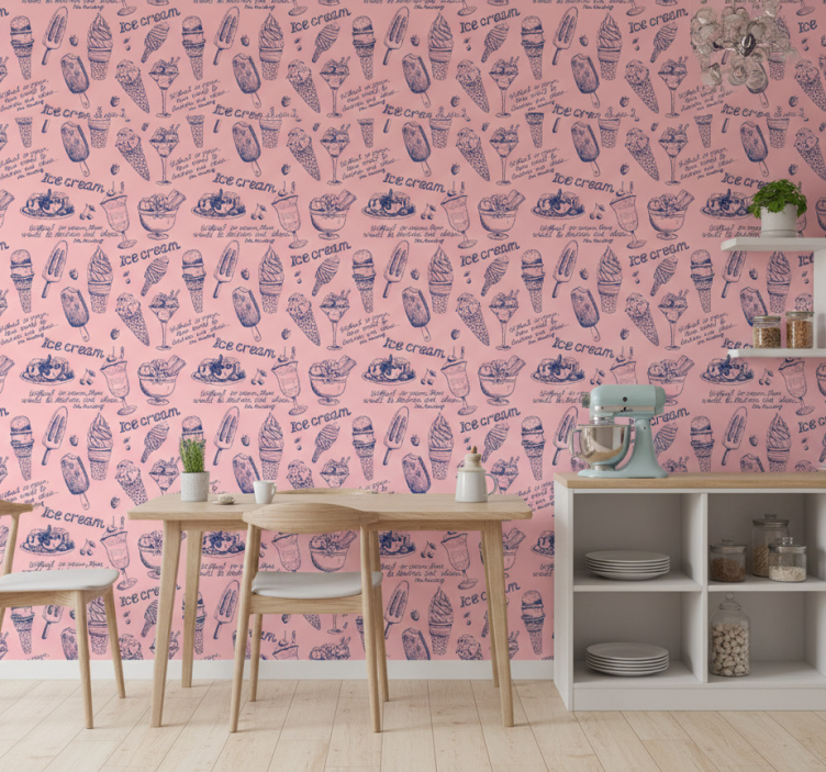 Papel pintado cocina delicias de helado - TenVinilo