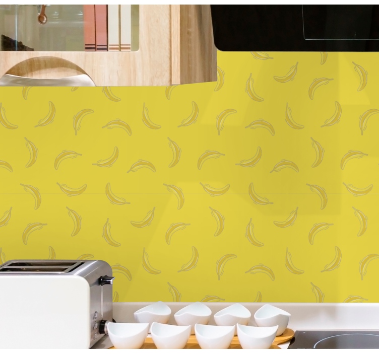 Papel pintado cocina diseño con motivo de plátano - TenVinilo