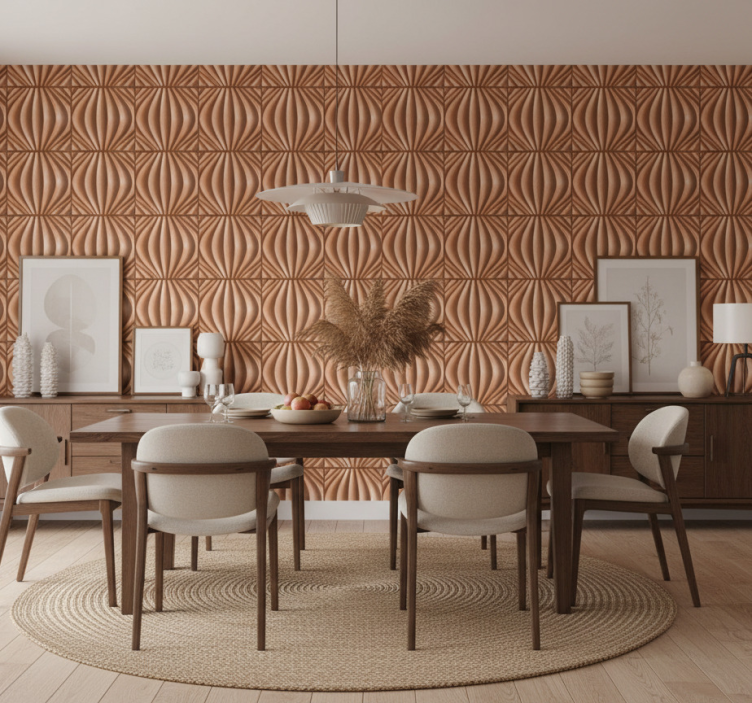 Papel pintado comedor efecto arena 3d - TenVinilo