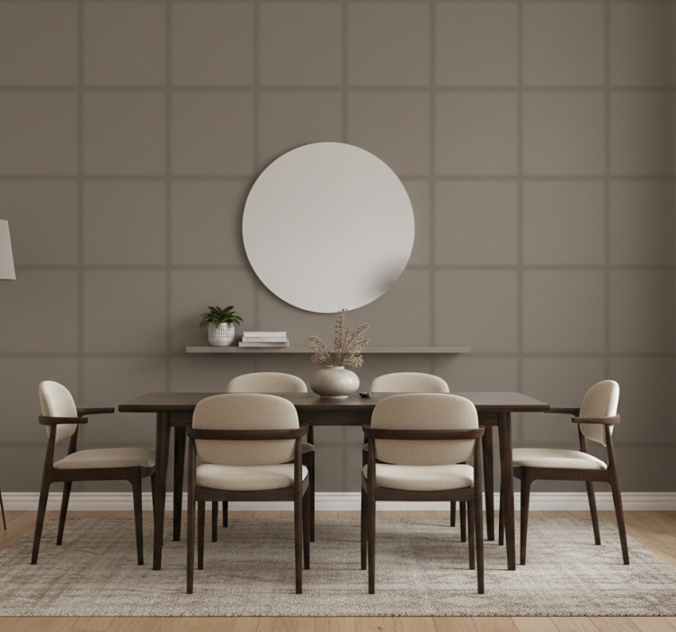 Papel pintado comedor marrón fresco monocolor - TenVinilo