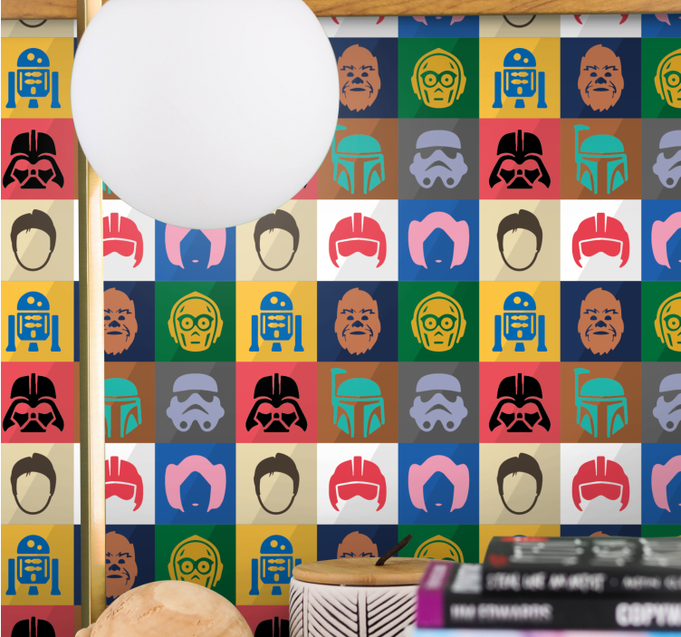 Papel pintado de arte cuadrícula de personajes icónicos - TenVinilo