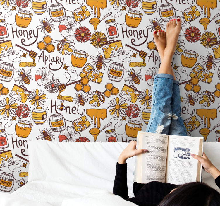 Papel pintado de arte delicia de colmena - TenVinilo