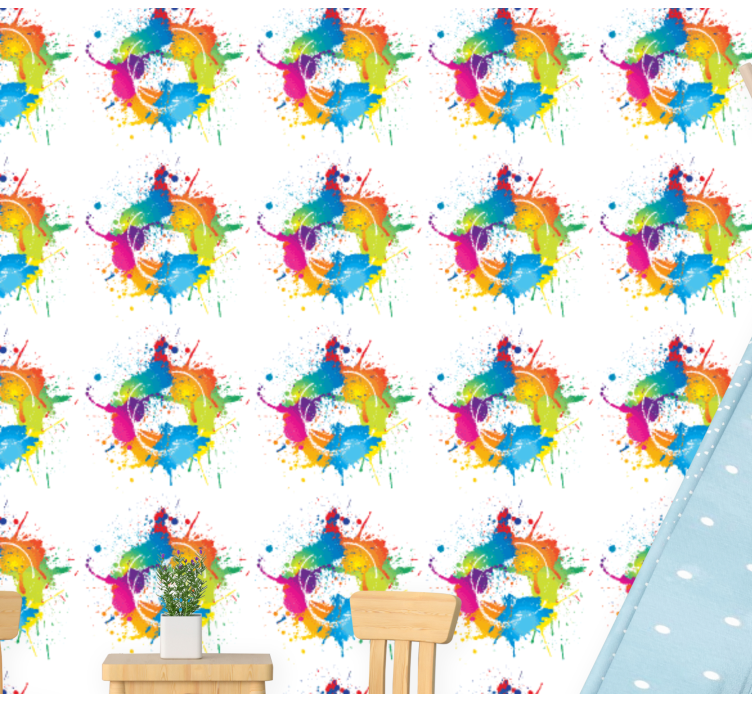 Papel pintado de arte efecto de pintura salpicada - TenVinilo