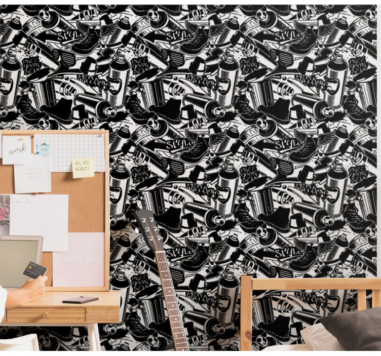 Papel pintado de arte elementos esenciales del graffiti - TenVinilo