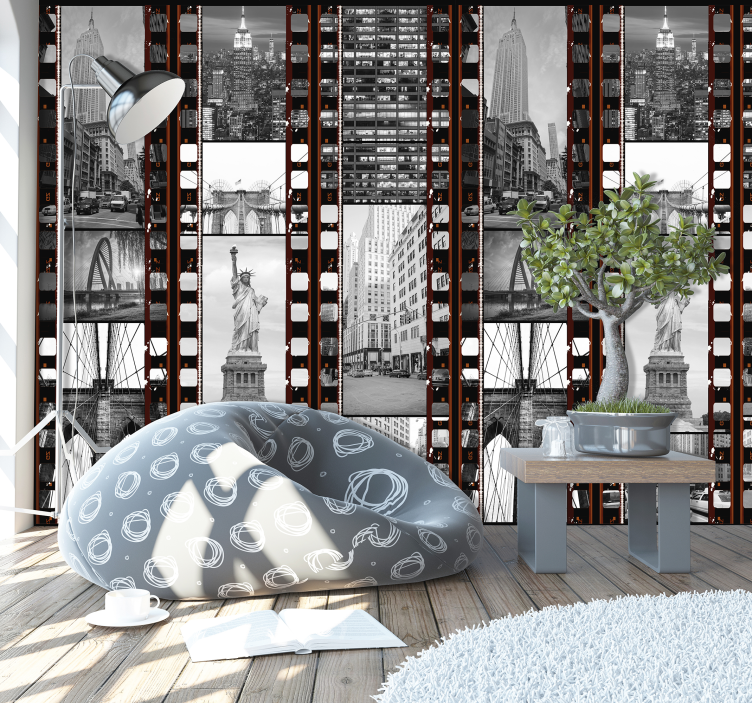 Papel pintado tiras película Nueva York - TenVinilo