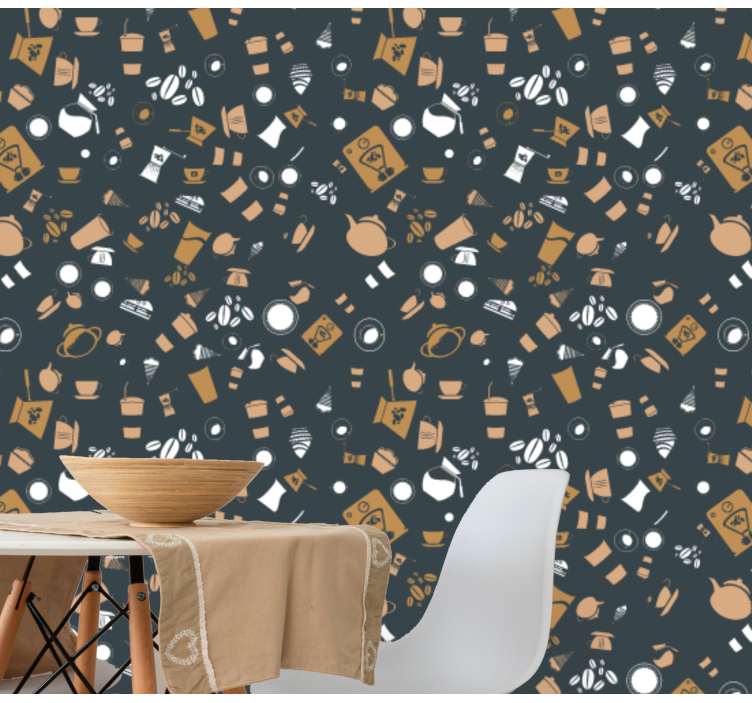 Papel pintado comedor motivos de café - TenVinilo