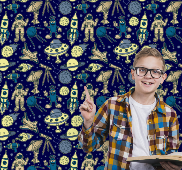 Papel pintado de arte tema de exploración espacial - TenVinilo