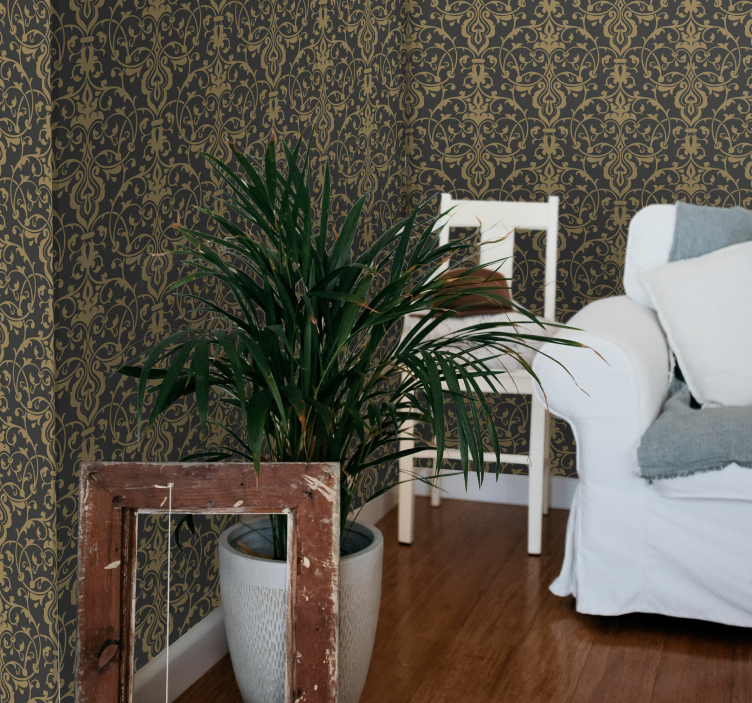 Papel pintado barroco ornamento gótico - TenVinilo