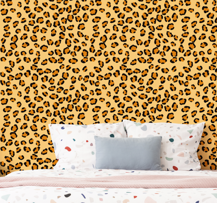 Papel pintado leopardos patrón de estampado de leopardo - TenVinilo