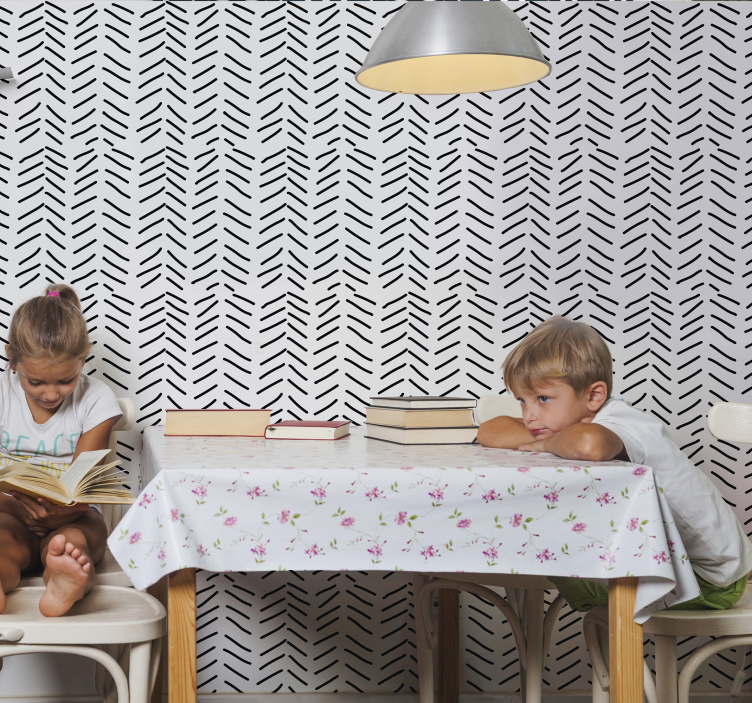 Papel pintado rayas verticales tiras negras - TenVinilo