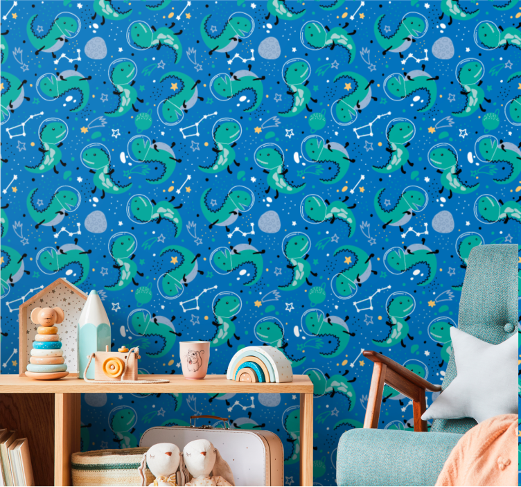Papel pintado dinosaurios constelación de dinosaurios - TenVinilo